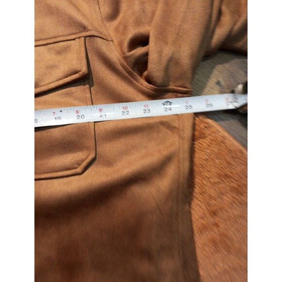 Frye Men's‎ Faux Suede Shirt Jacket, Shacket, SNAP Closure, Toffee Nwt XL - Picture 9 of 11